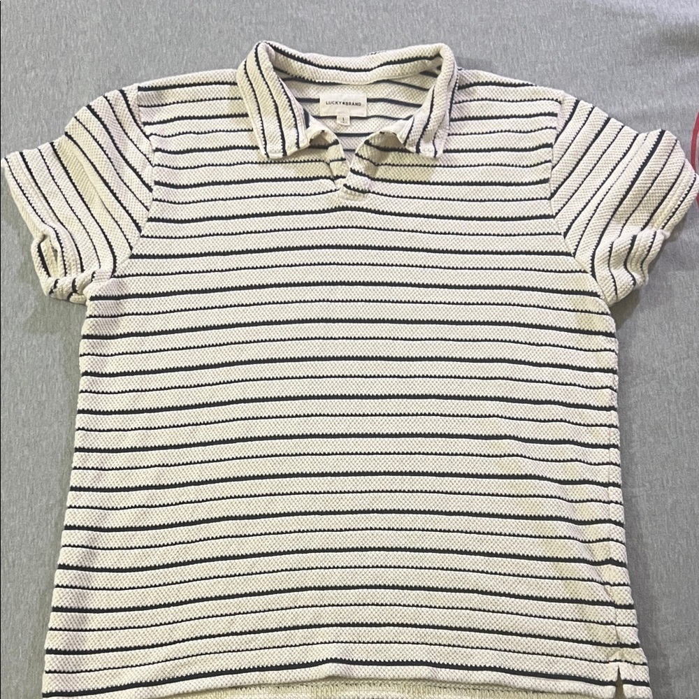 Lacoste Kids Polo - Navy and White Stripes